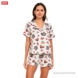 Looney Tunes Pajama Set with Button Down Shirt and Shorts